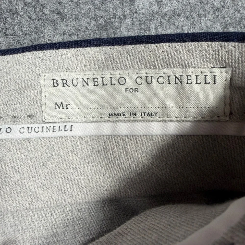 Brunello Cucinelli Pleated Linen Trousers Mens 33/42IT Italy Blue 100% Linen NWT